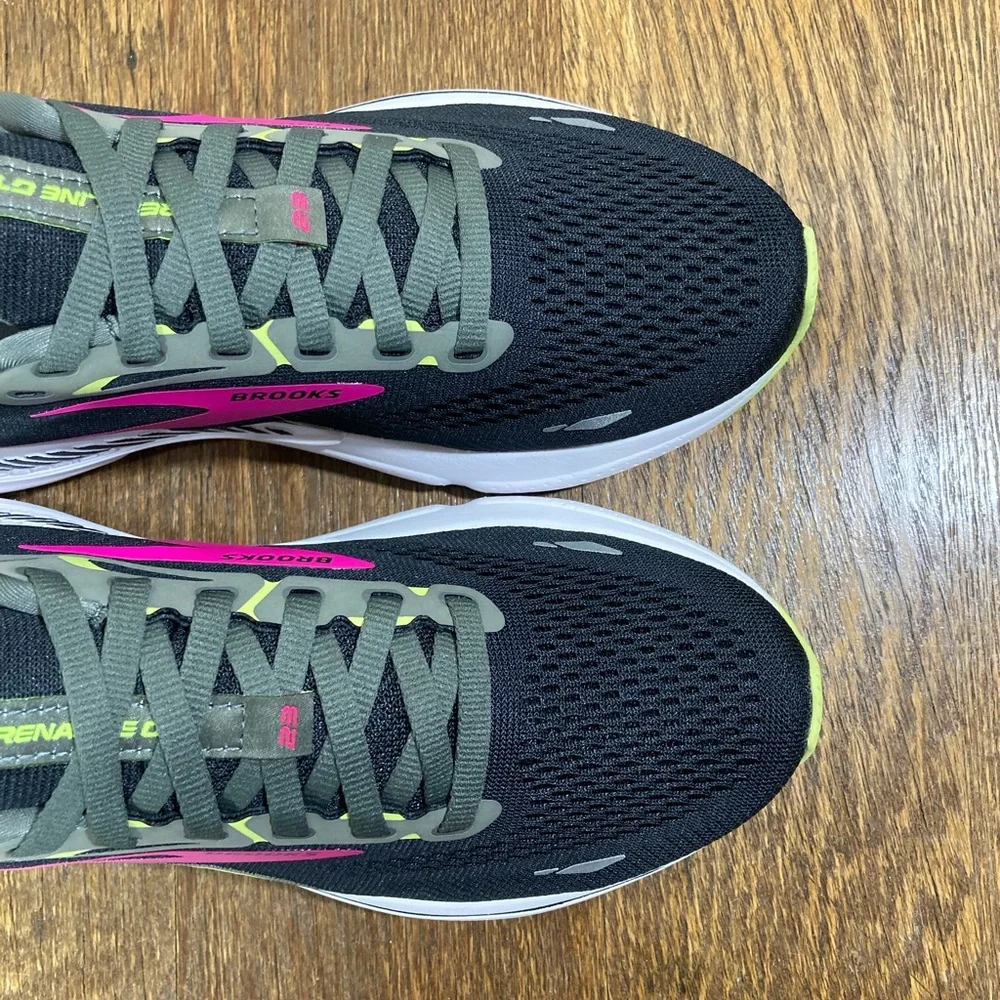 Brooks Adrenaline 23 Running Shoe Women Various Sizes Black/Gunmetal/Sharp Green - Picture 6 of 11